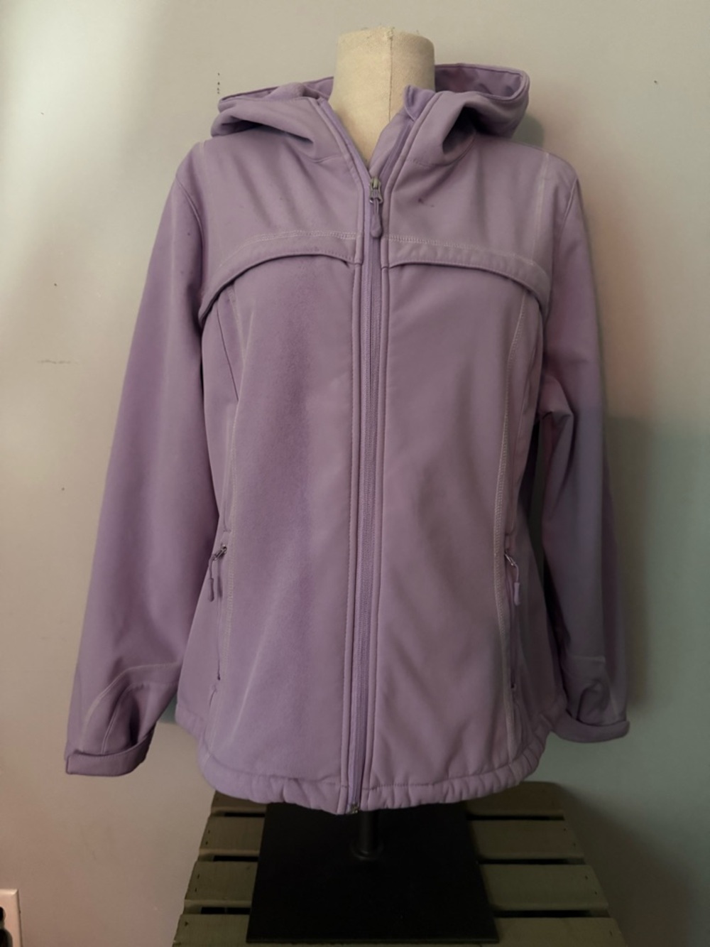 Light Purple Hooded Utility Jacket for Women